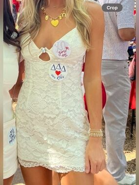 More to Come White Lace Mini Dress